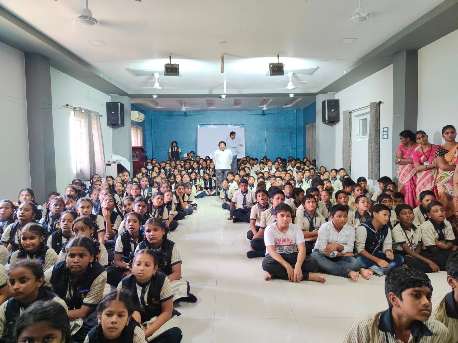 Saiteja Vidyaniketan students attending a school learning session