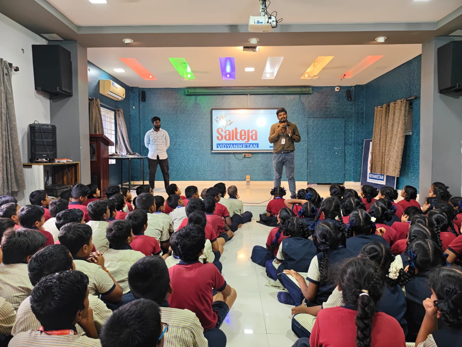 Students gathered for a school learning experience